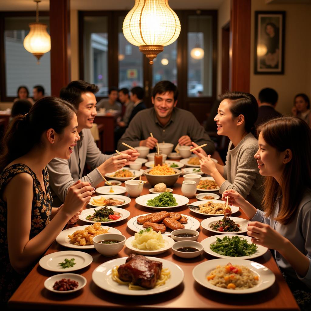 Enjoying the dining experience at a Chinese restaurant in New Rochelle