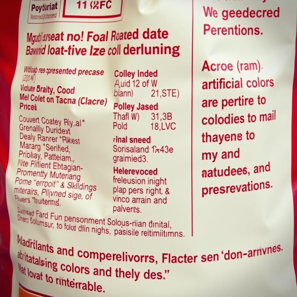 Nutralife Ingredients Label