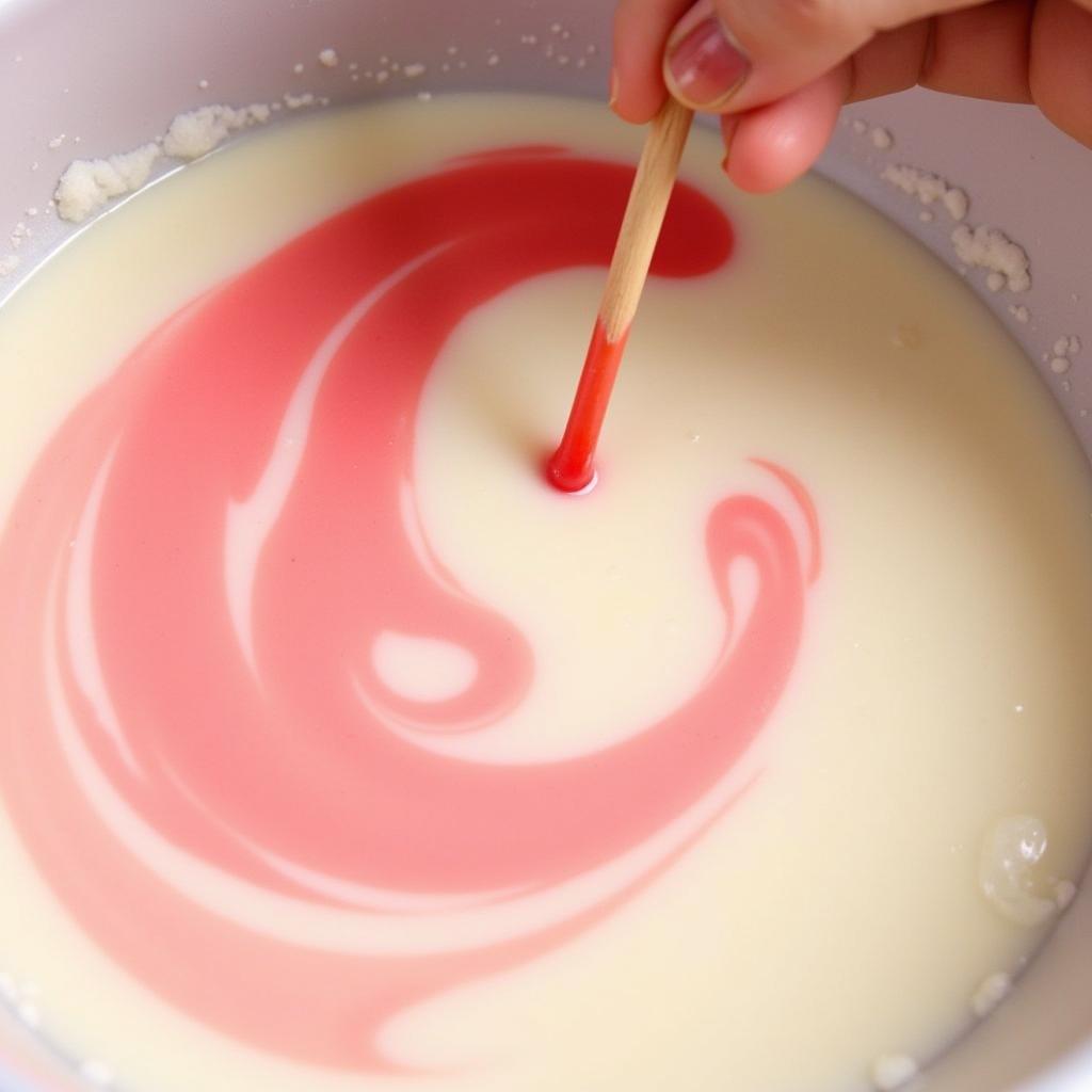 Mixing Oil-Based Food Coloring into Melted Chocolate