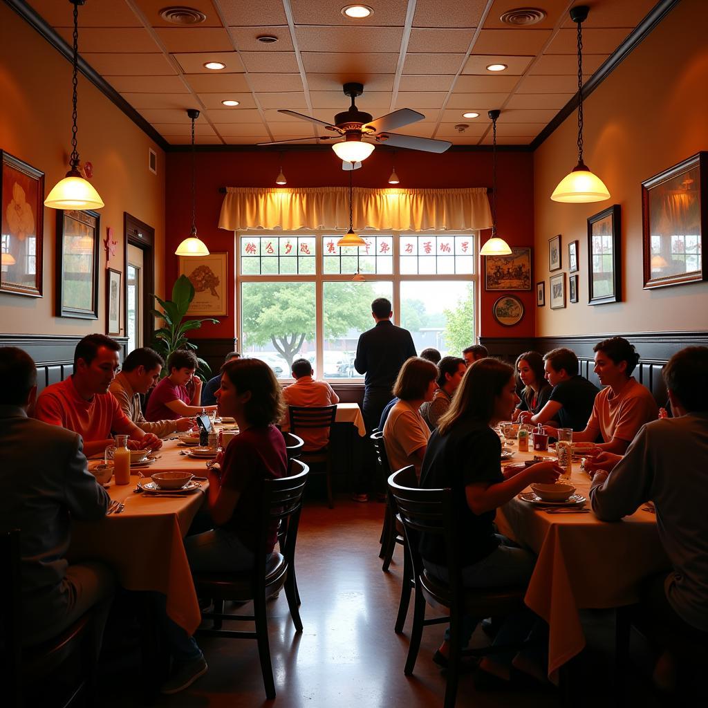 Inside a bustling Chinese restaurant in Olive Branch, filled with happy diners