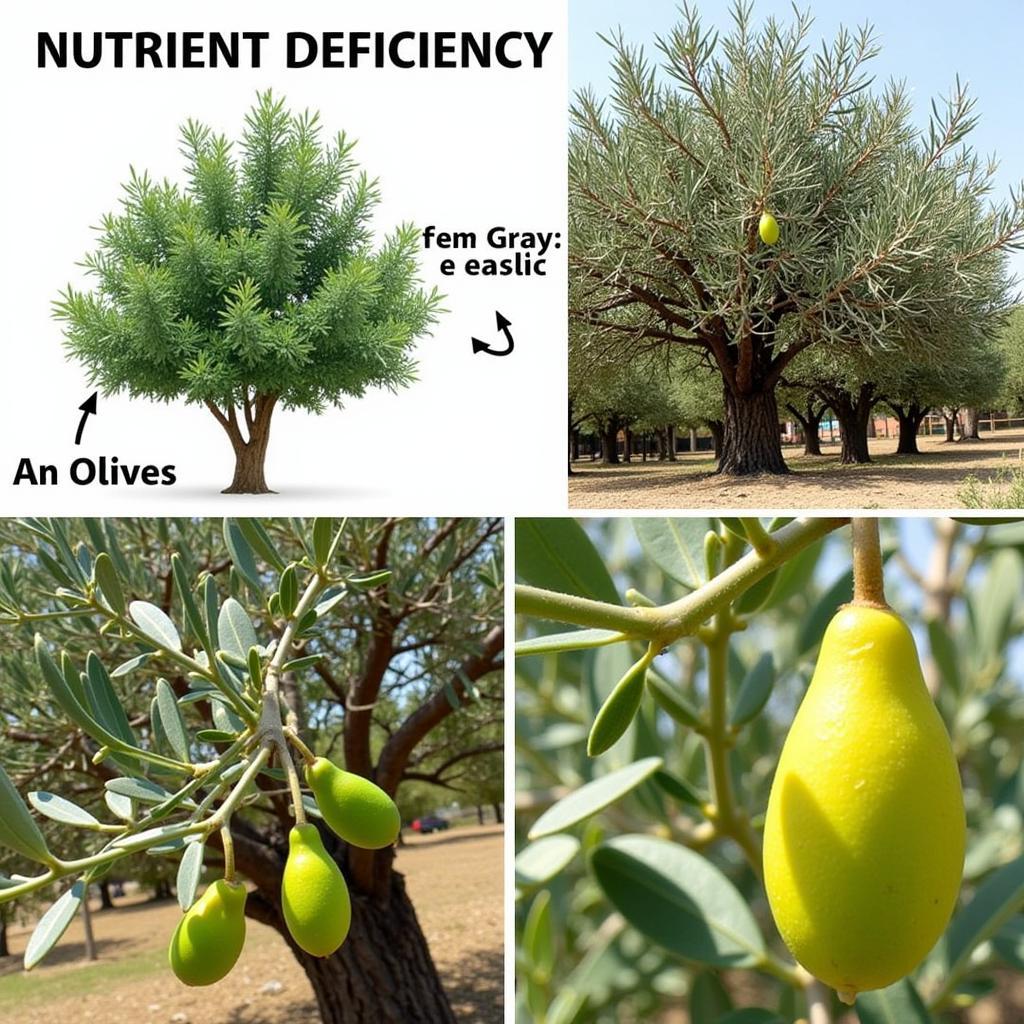 Olive Tree Showing Signs of Nutrient Deficiency