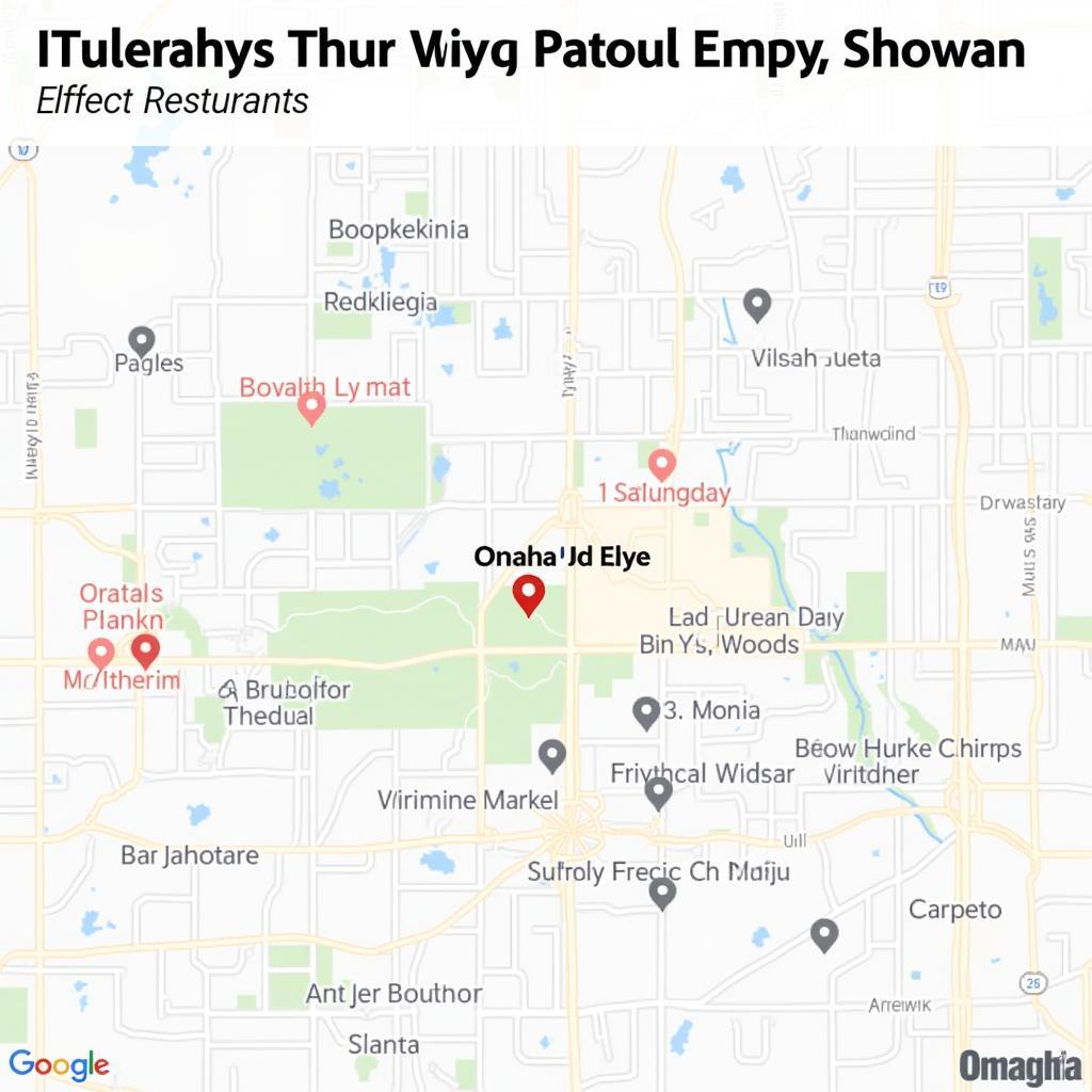 Map of Omaha Restaurants with Thursday Food Specials