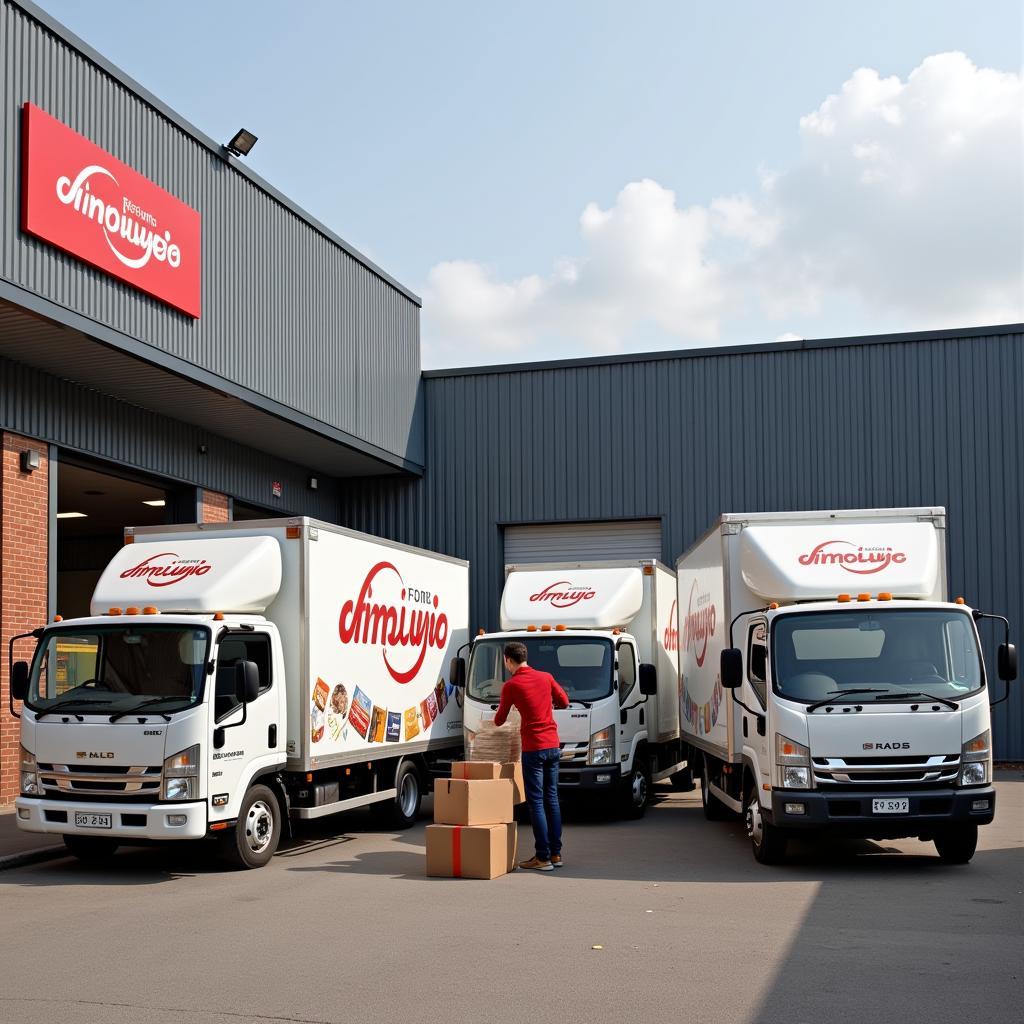 Online British Food Store Delivery Trucks