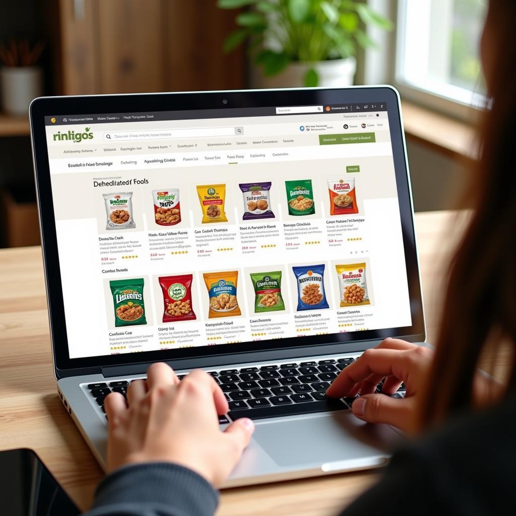 Shopping for dehydrated food online in a virtual marketplace