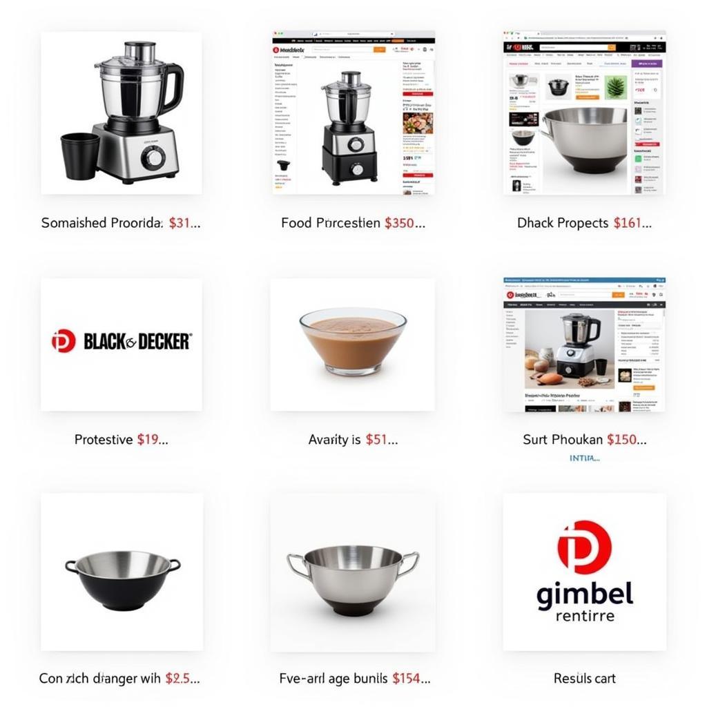 Various online retailers selling Black and Decker food processor bowls