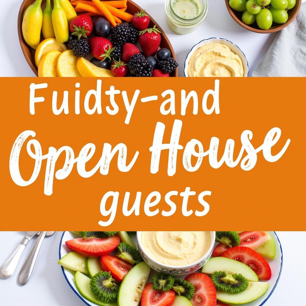 Fresh Fruit Platter and Vegetable Crudités for an Open House