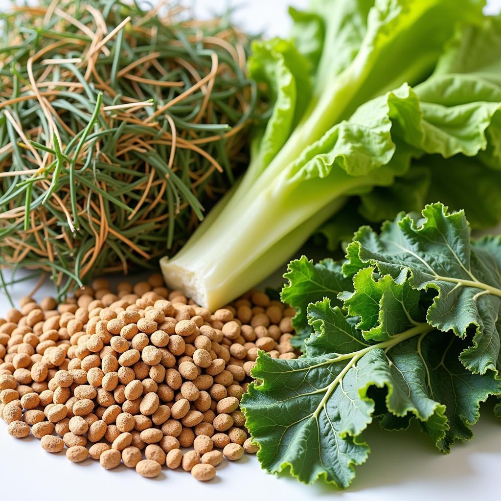 Organic Rabbit Food Ingredients: Hay, Vegetables, and Pellets