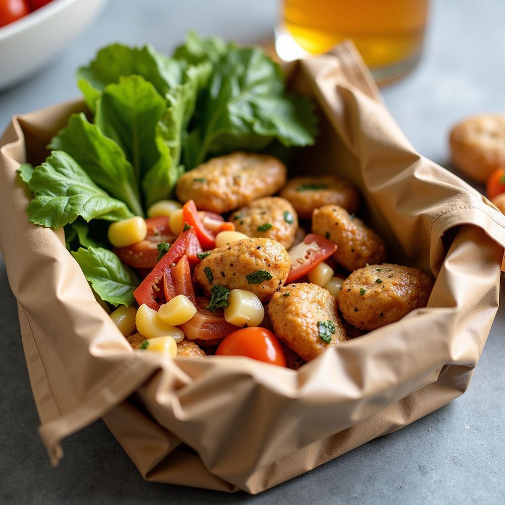 Packed Lunch in a Reusable Container