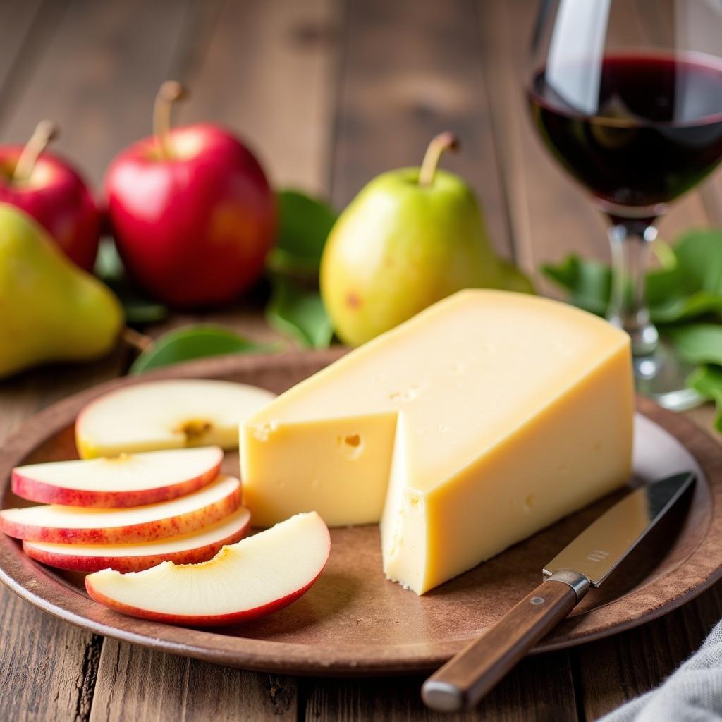 Pairing Muenster cheese with red wine and fruit.