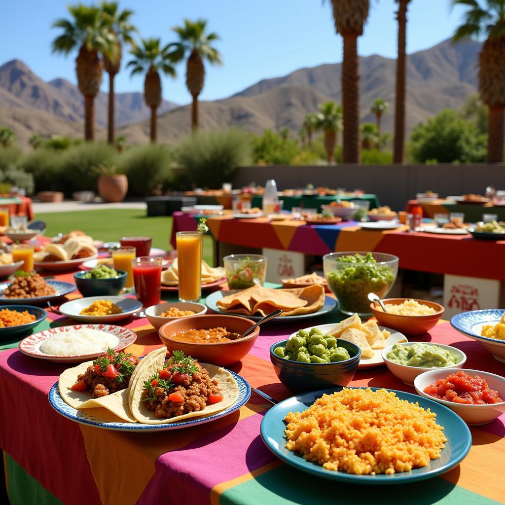 Vibrant Mexican Food Buffet at a Palm Springs Event