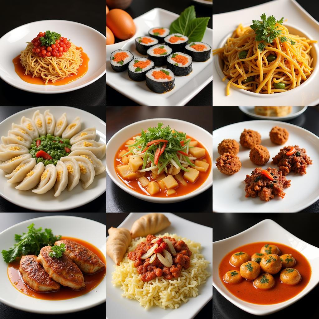 Variety of Pan-Asian Dishes