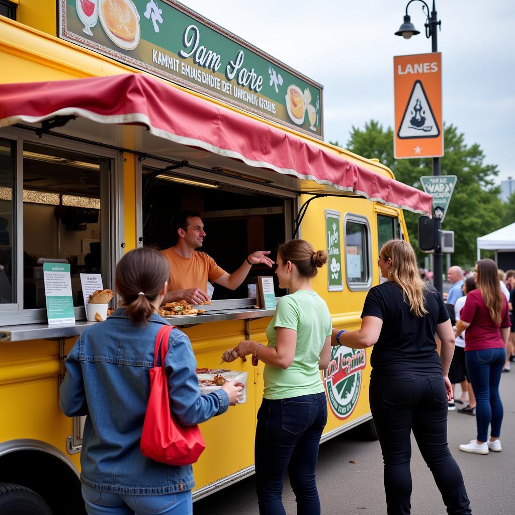 Papa Grande Food Truck serving happy customers