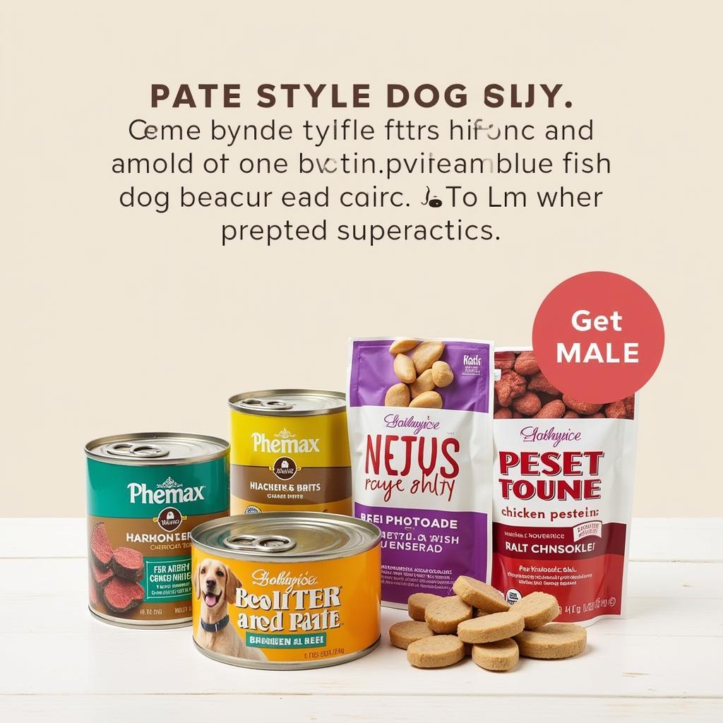 Variety of pate style dog food in different flavors