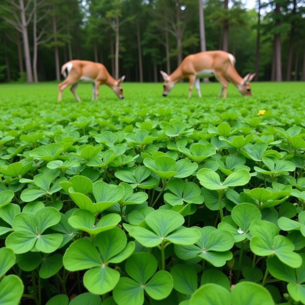 Clover in a perennial deer food plot