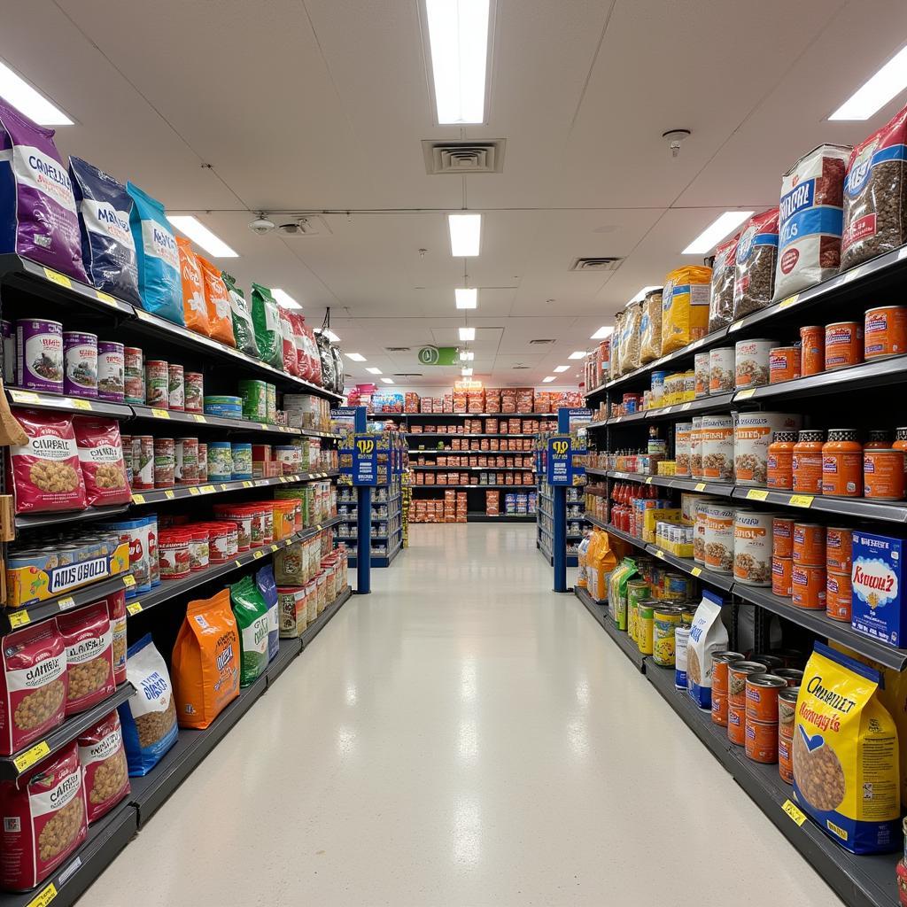 Pet food aisle at a center on Green River Rd