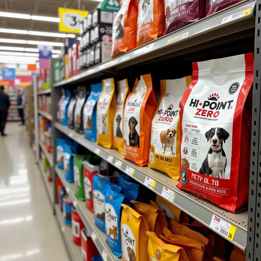 Pet Store Aisle Featuring Hi-Point Zero Dog Food