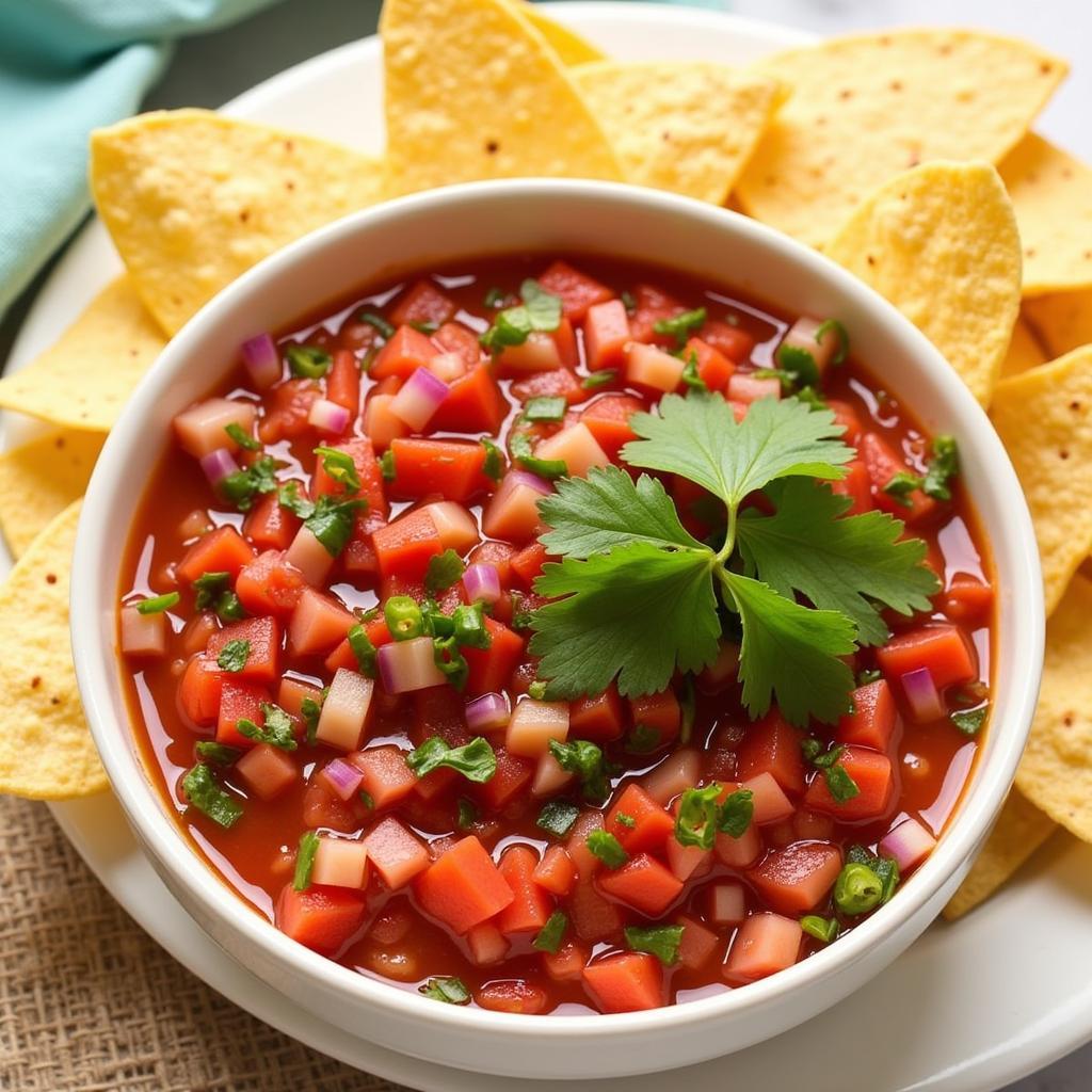 Finished Pico de Gallo Made in a Food Processor