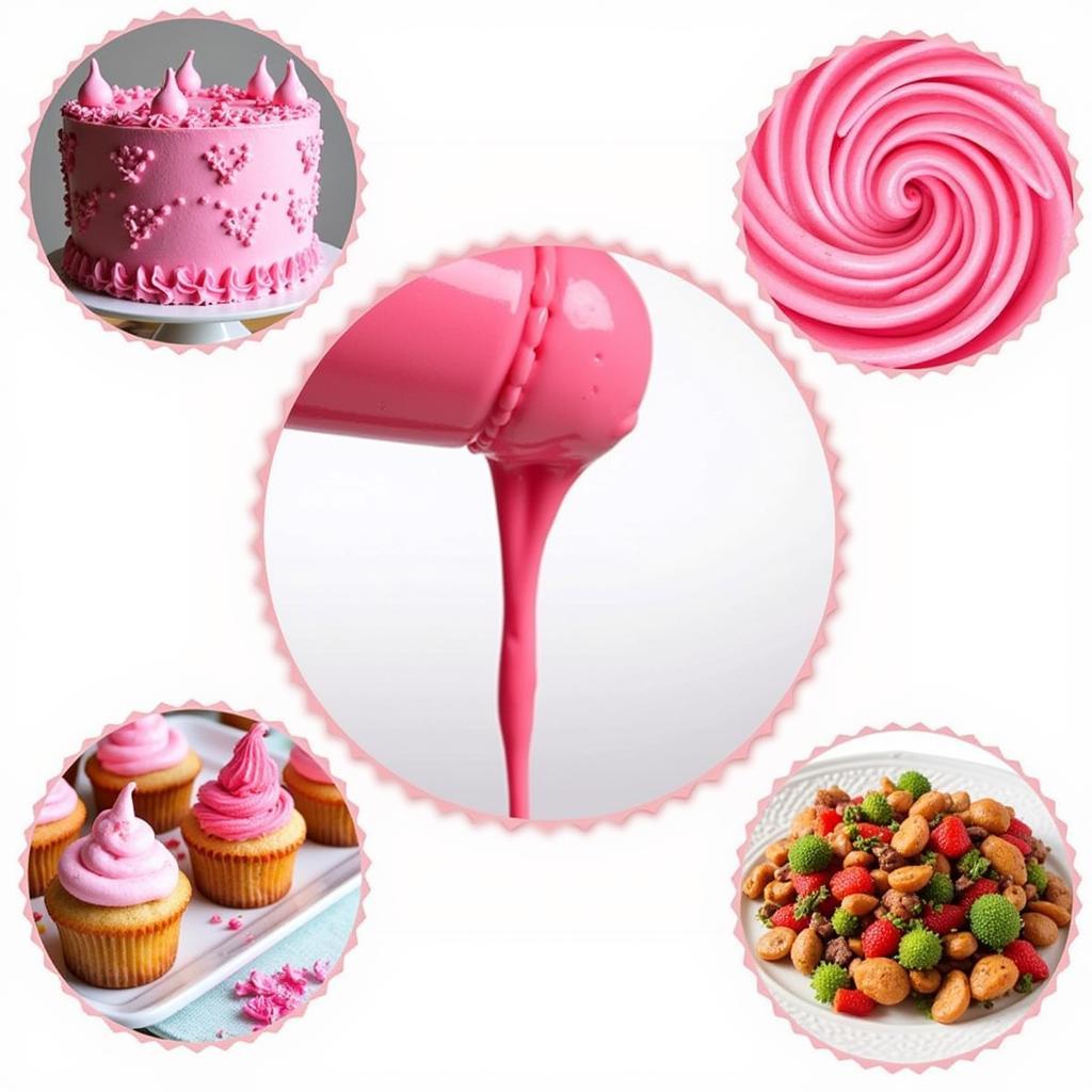 Using pink food gel in a variety of recipes, from cakes to frosting to savory dishes