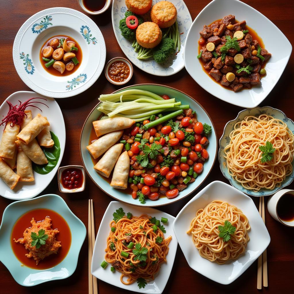 Assortment of Pint Size Chinese Dishes