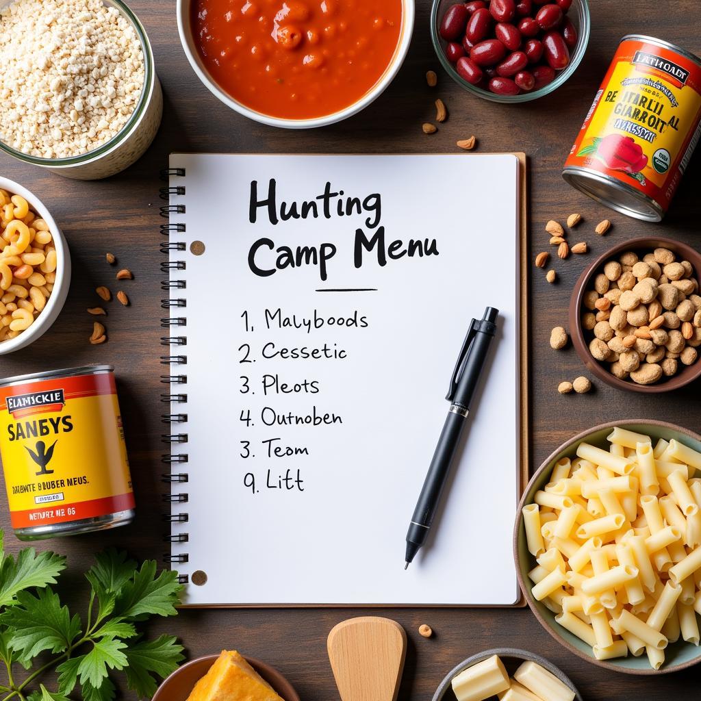 Planning the perfect hunting camp menu with non-perishable items.