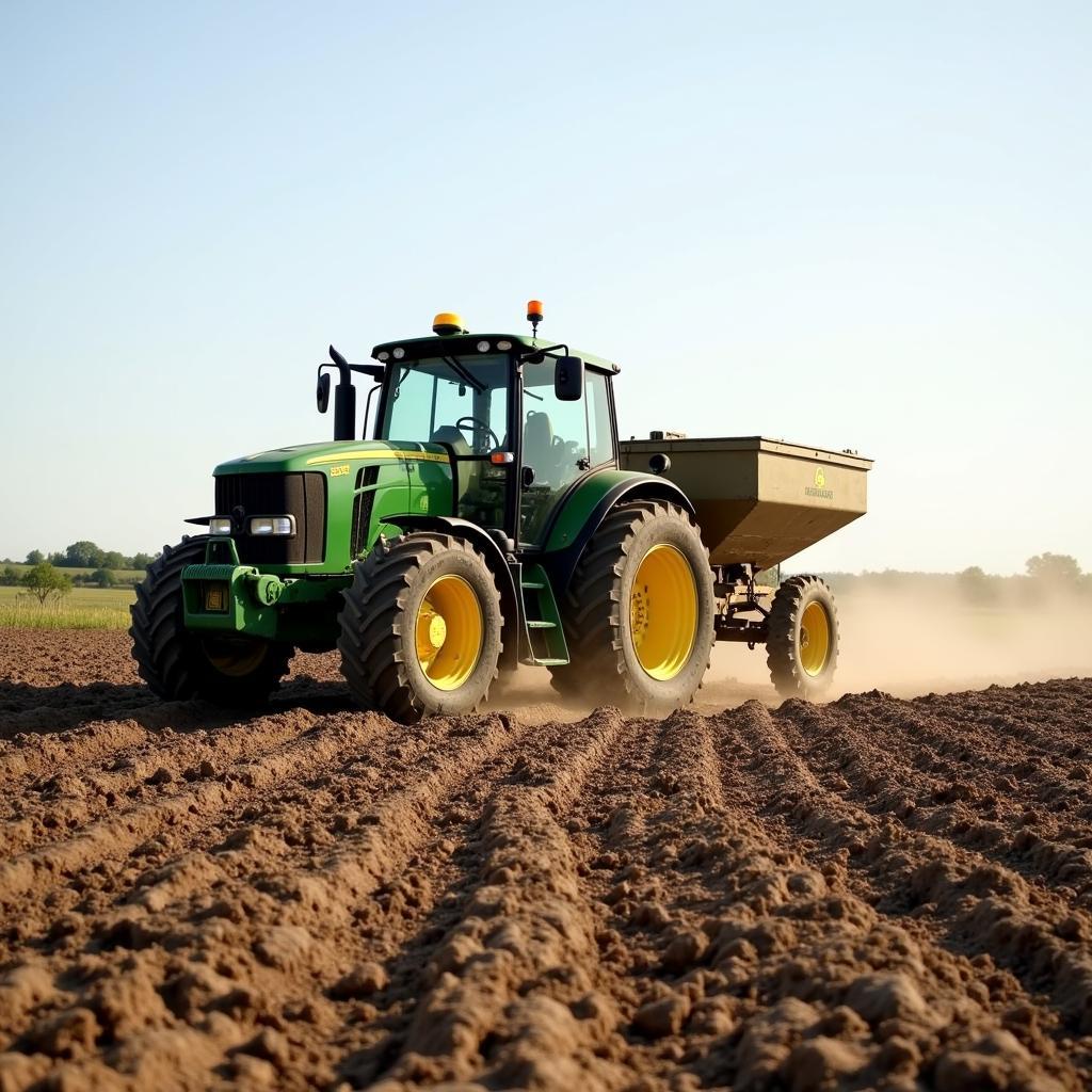 Planting Deer Food Plot Seed Mix with Tractor