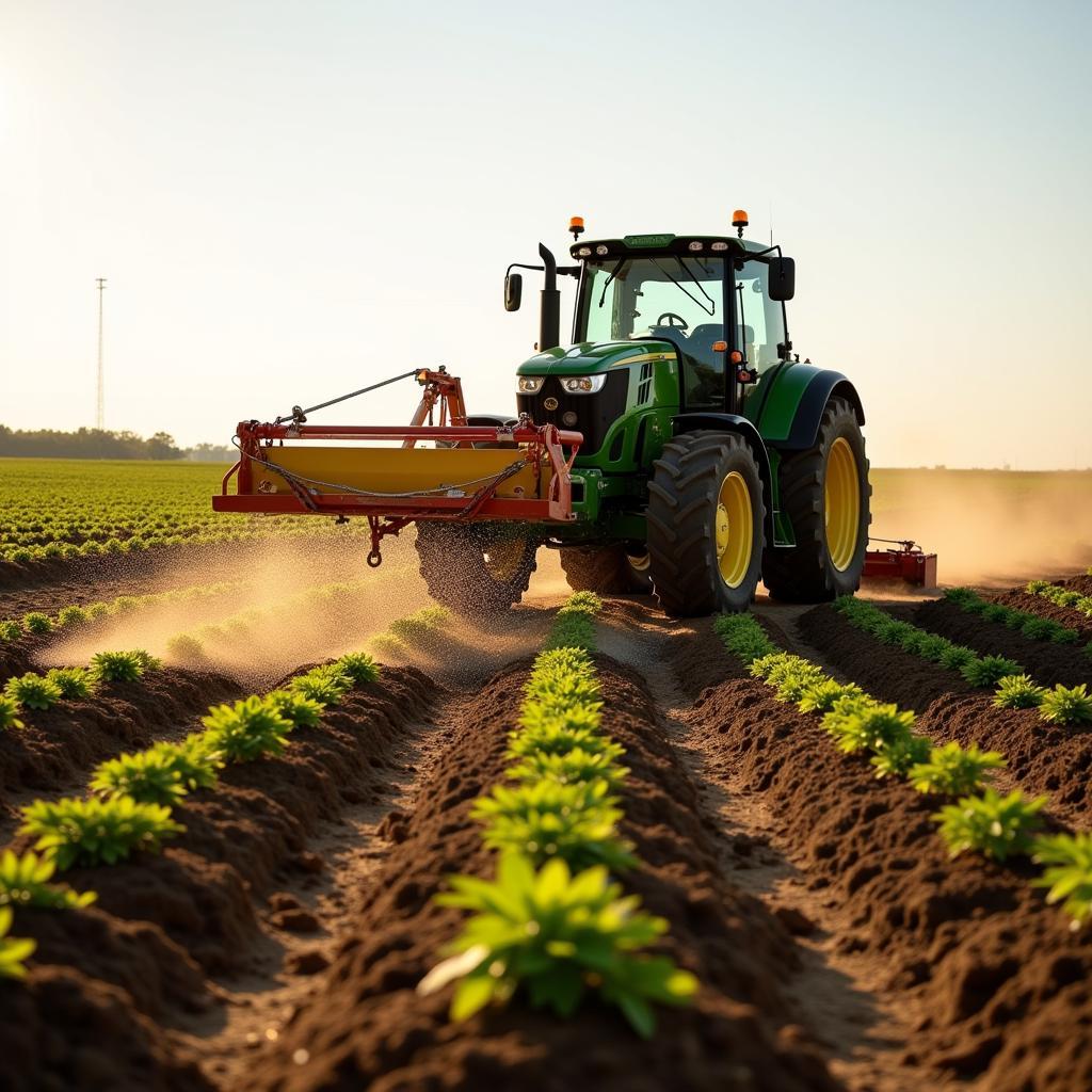 Planting Sunn Hemp Seeds with a Tractor