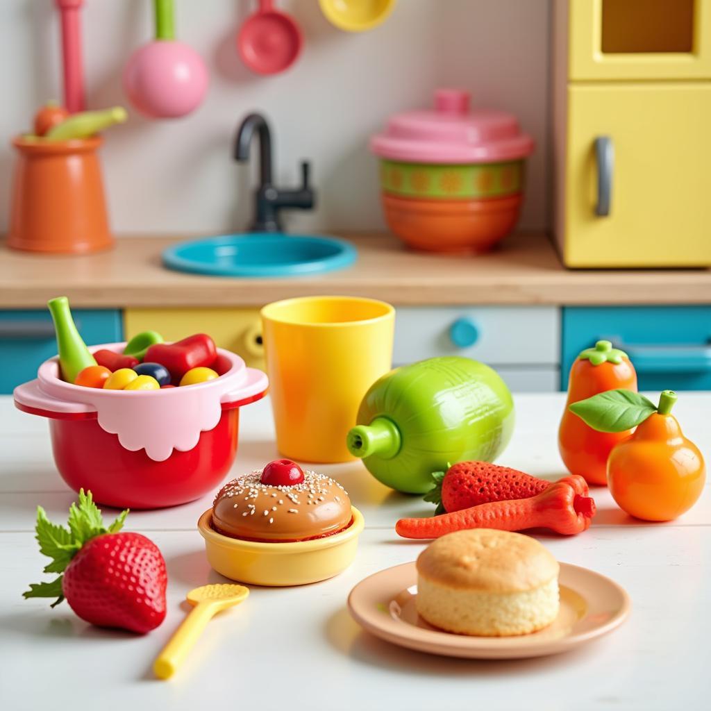 Colorful Plastic Cooking Toys Food Set for Kids