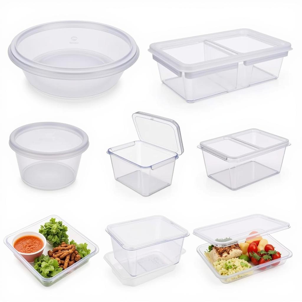 Variety of Plastic Trays with Lids for Food