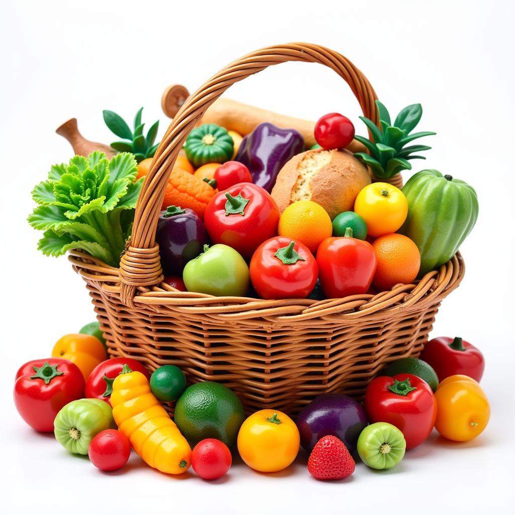 Play Food Basket with Diverse Food Items