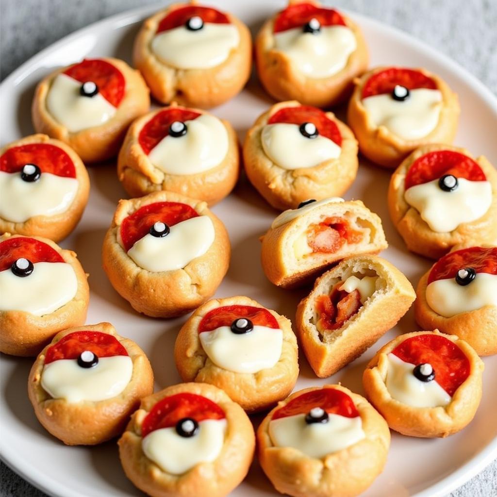 Pokeball Pizza Pockets for a Pokemon Birthday Party