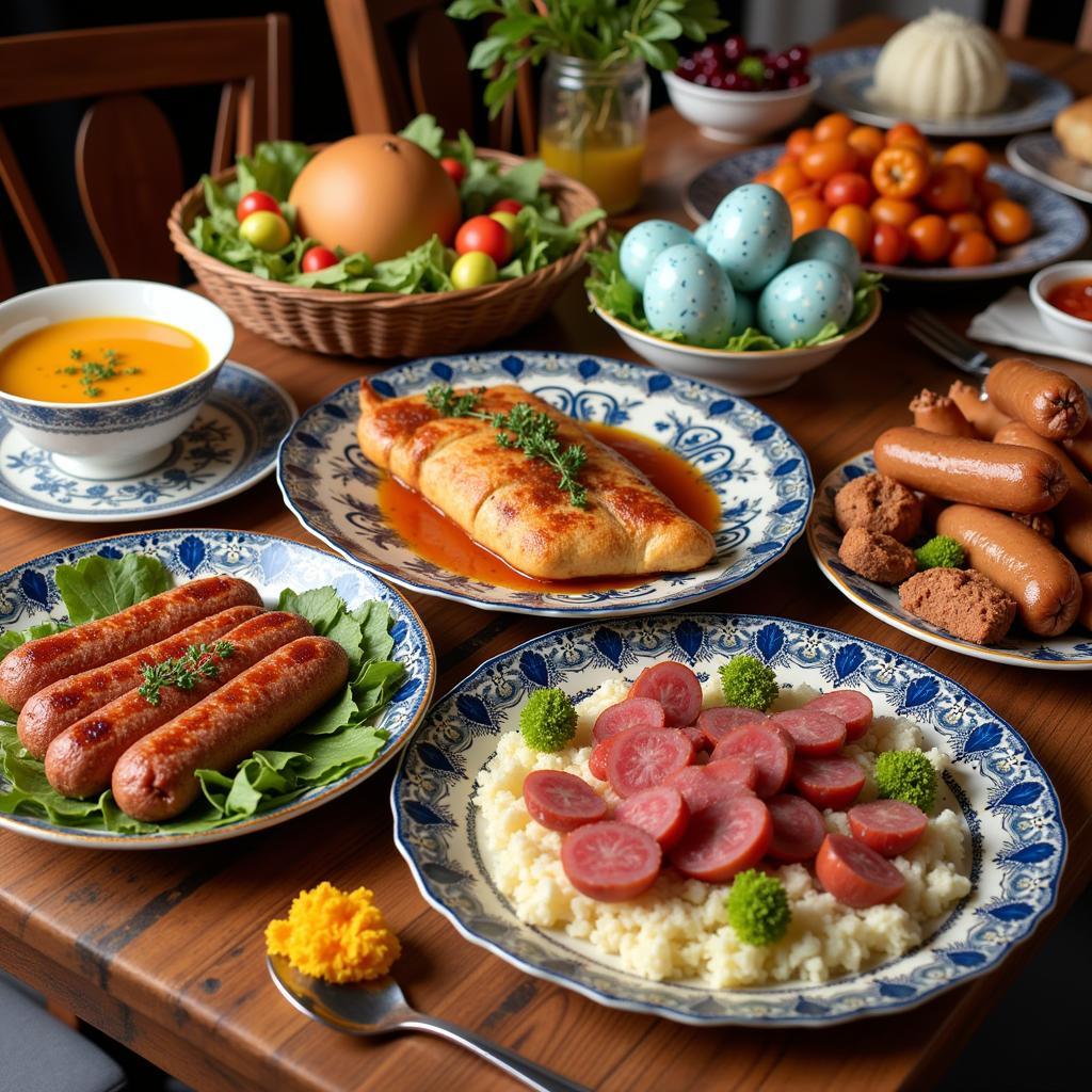 A Colorful Spread of Traditional Polish Easter Dishes