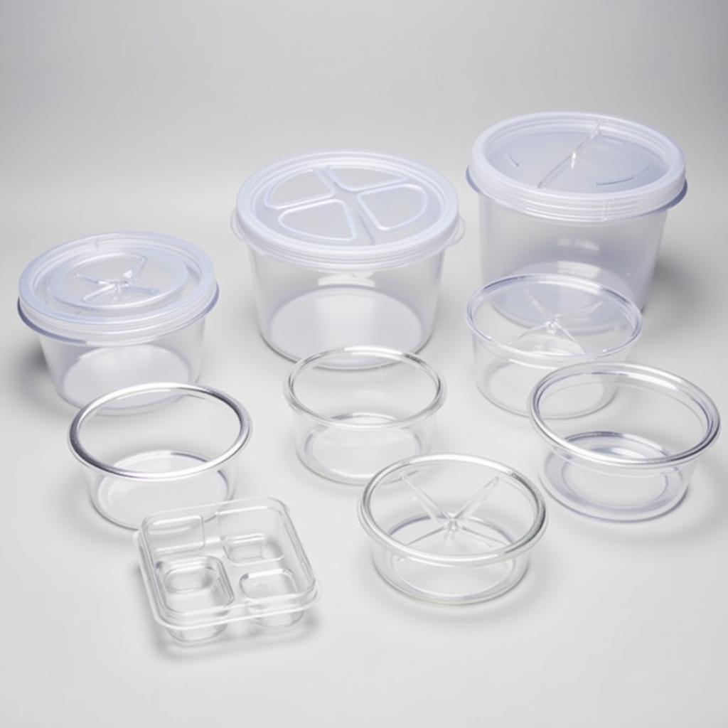 Various Polycarbonate Food Containers in Different Sizes and Shapes