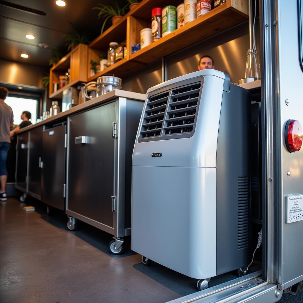 Portable AC Unit Installed in a Food Truck