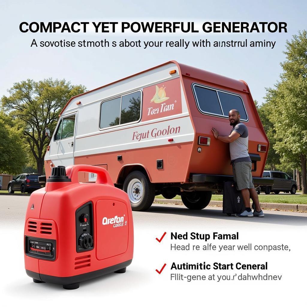 Portable food truck generator featuring automatic start functionality for uninterrupted power supply.