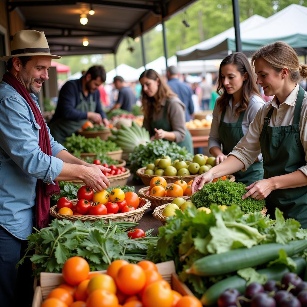 Shopping for Posta Food at a Local Farmers Market