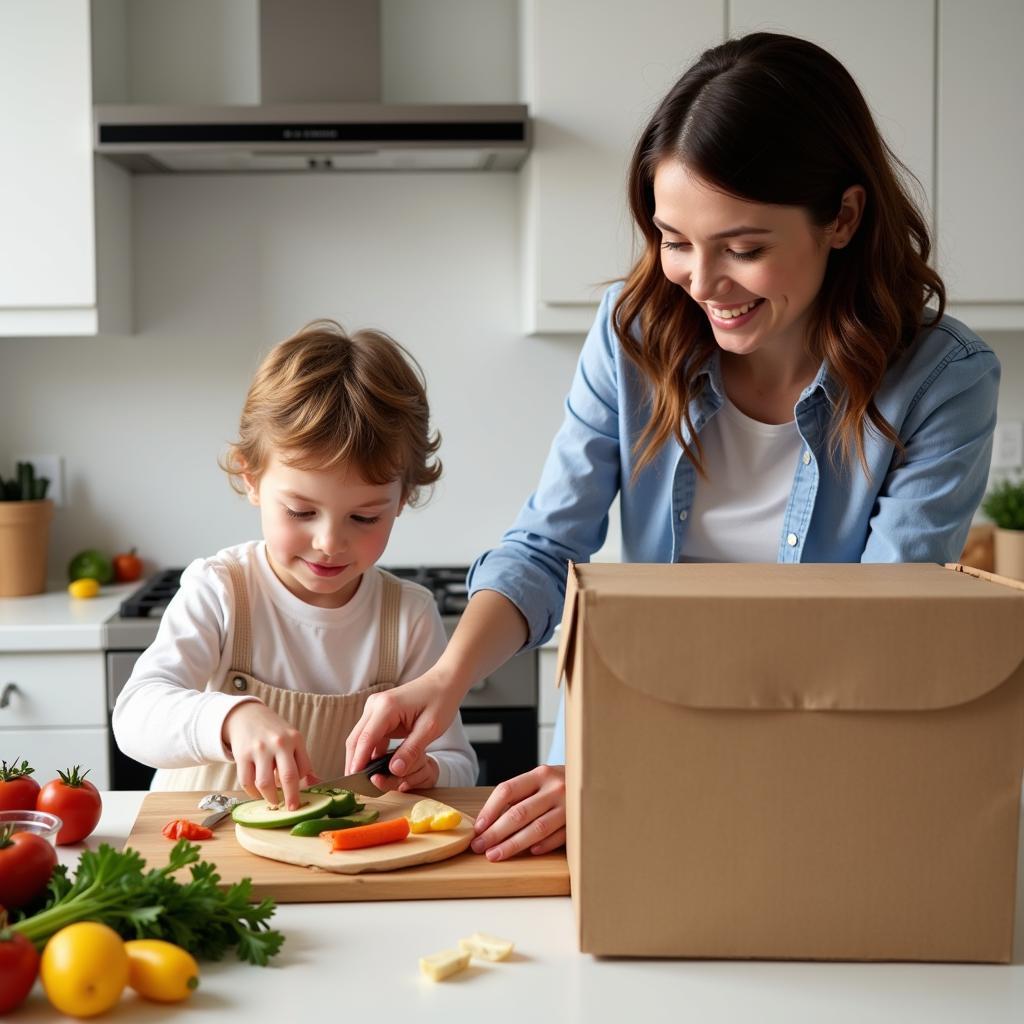 Preparing a Food Box Meal Together