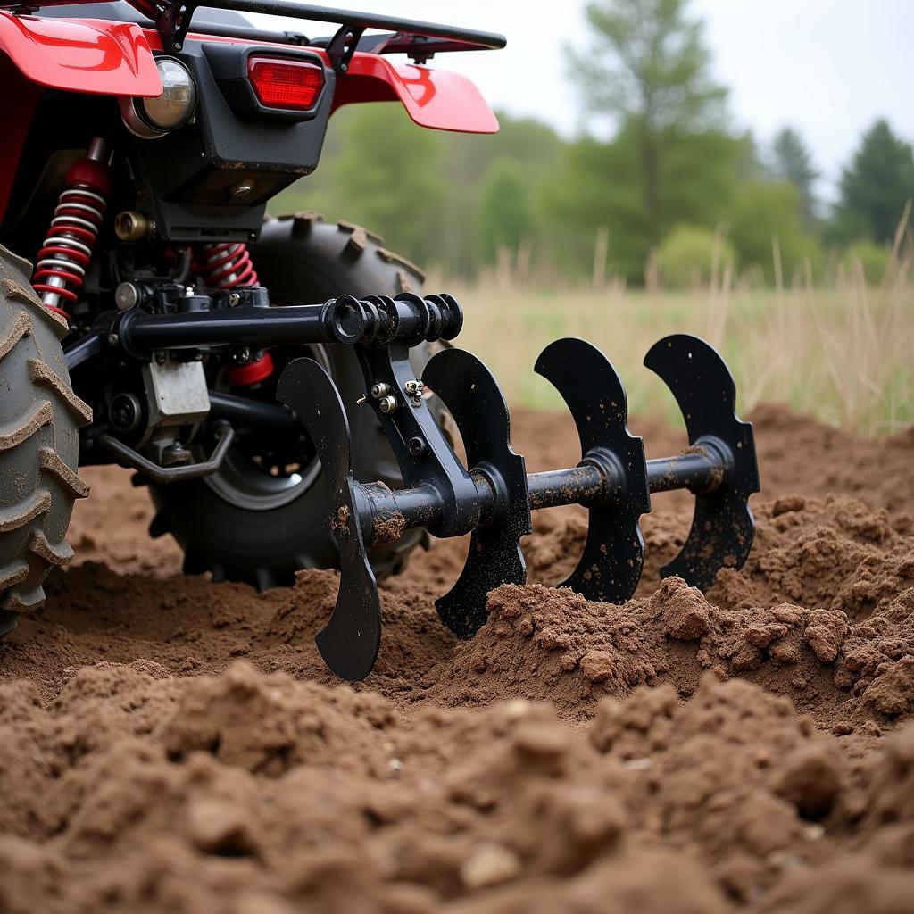 Preparing Food Plot with ATV Disc Harrow