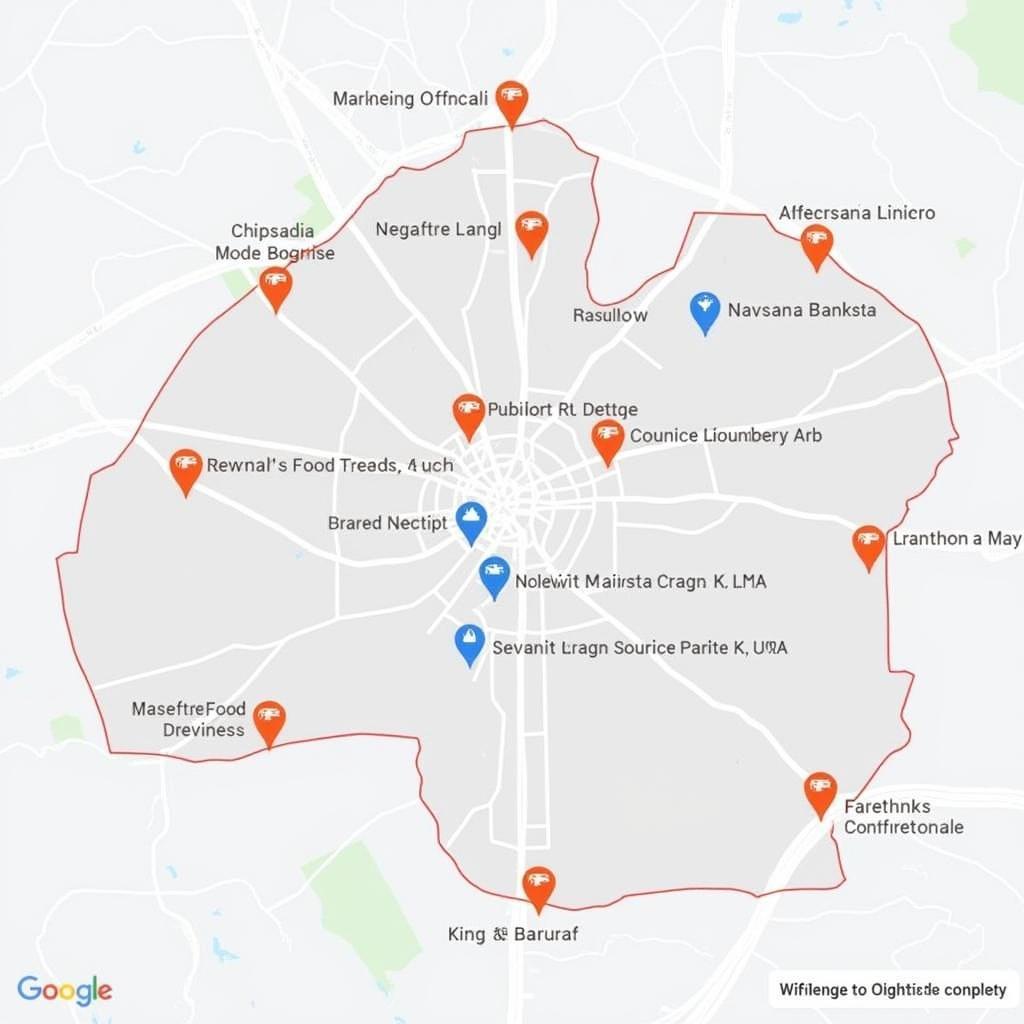 Map showing Preston Food Bank locations