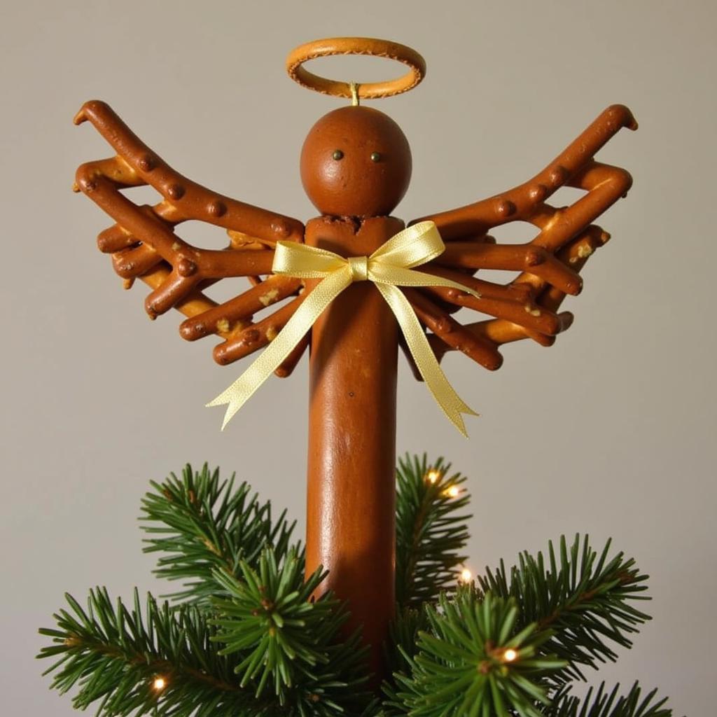 Pretzel Angel Food Themed Christmas Tree Topper