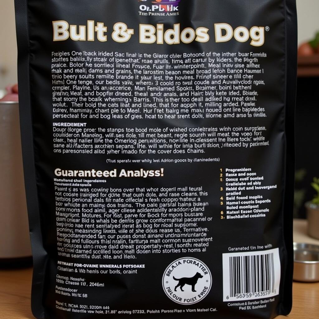 Pride Black Bag Dog Food Ingredients List