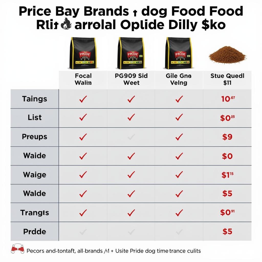 Pride Black Bag Dog Food Pricing Comparison