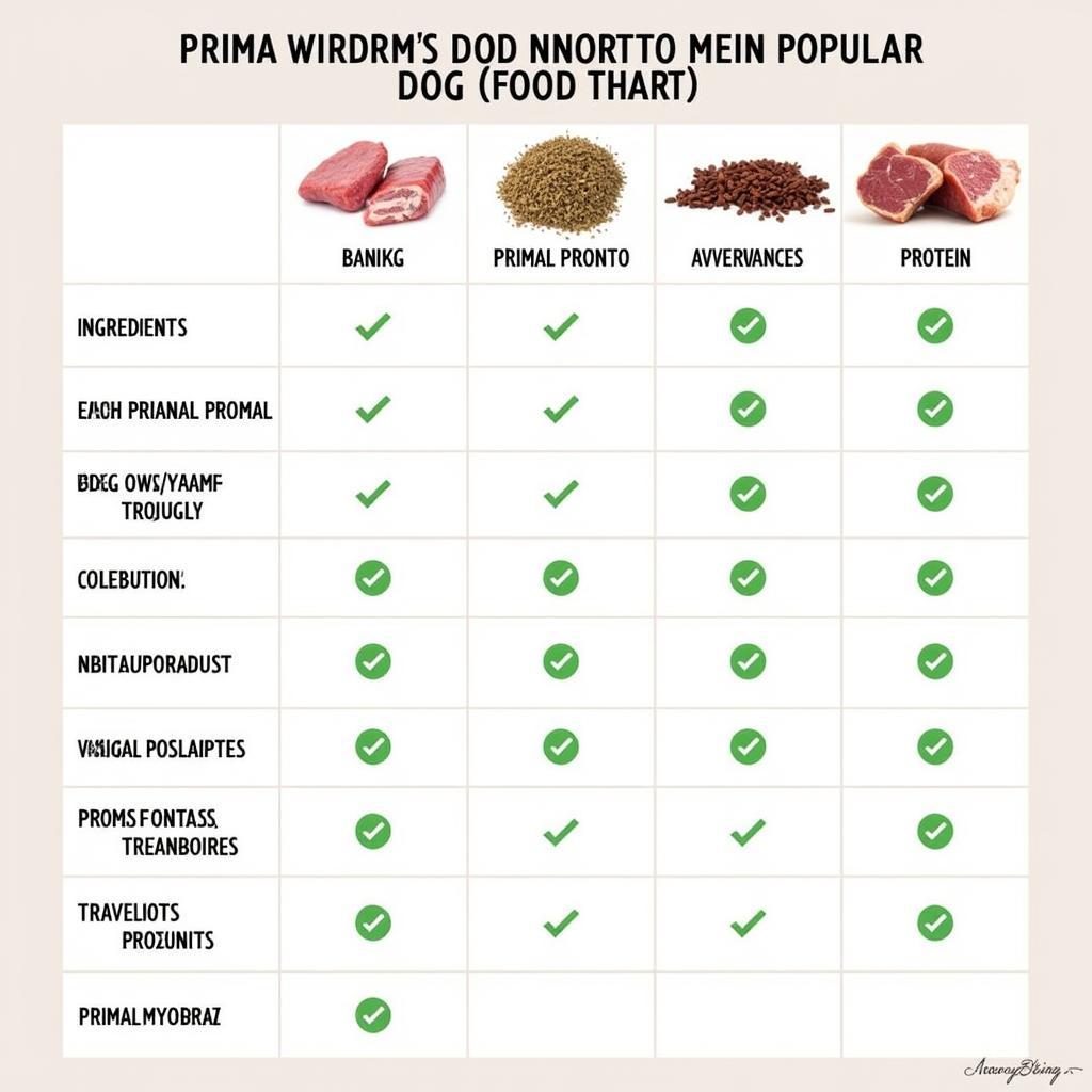 Primal Pronto Dog Food Comparison Chart