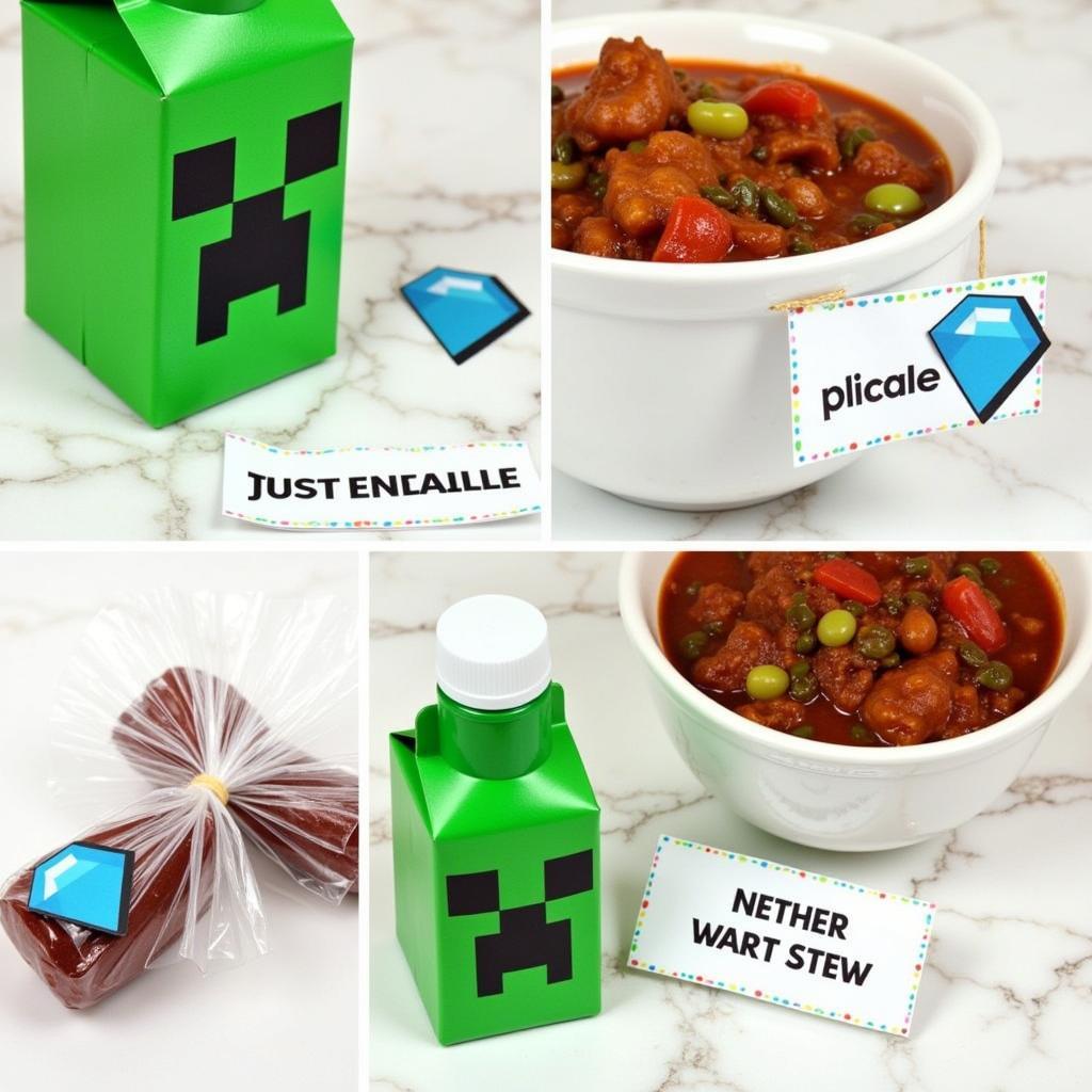 Printable Minecraft Party Food Labels in Use