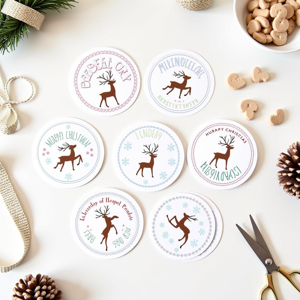 Printable Reindeer Food Labels with Christmas Design