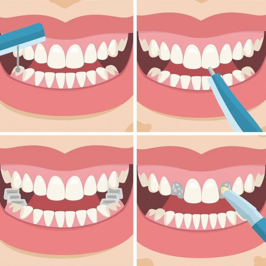 Professional dental cleaning process for preventing food impaction