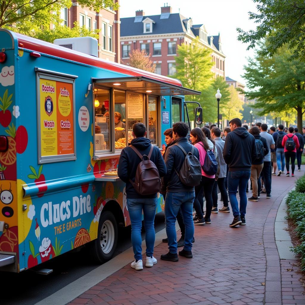 A vibrant food truck on the PSU campus