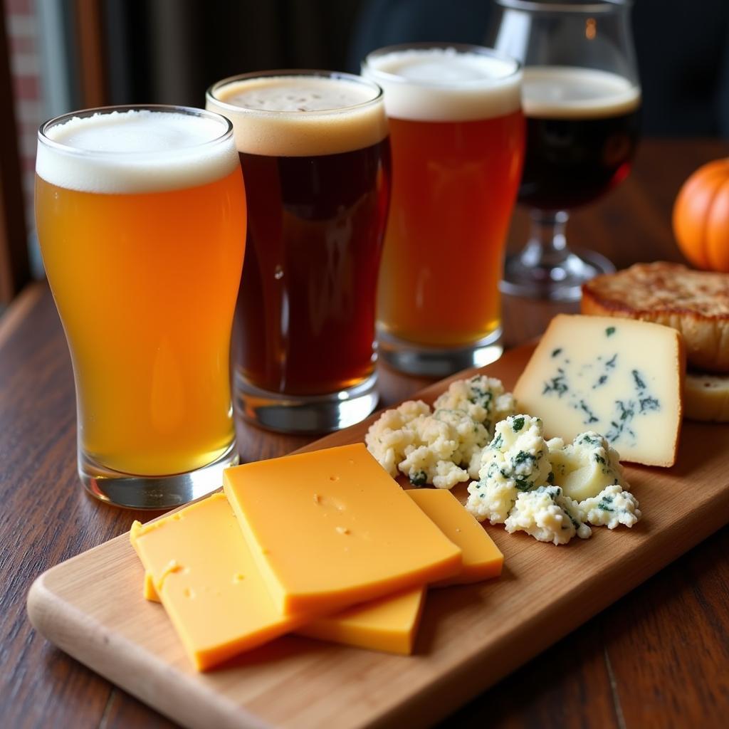 Pumpkin Ale Paired with Various Cheeses