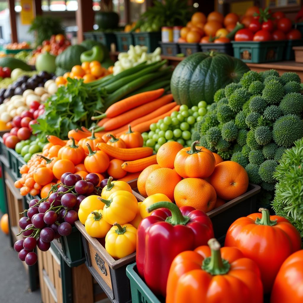 Fresh Fruits and Vegetables Display