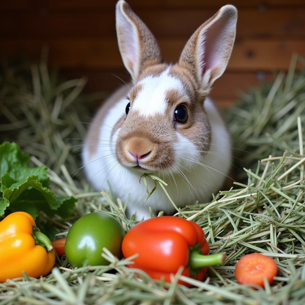 Hay and Fresh Vegetables for Rabbits