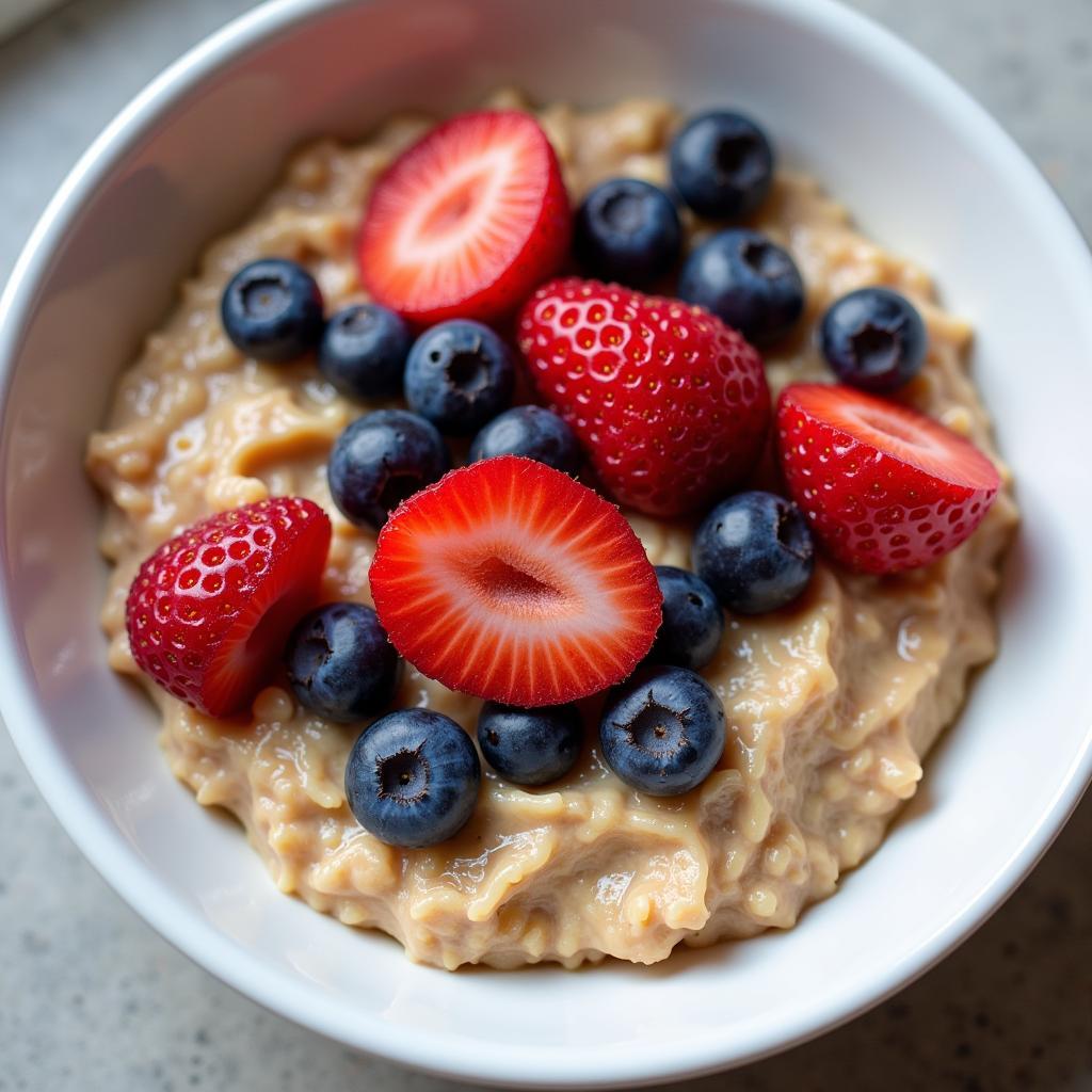 Pureed Oatmeal with Berries